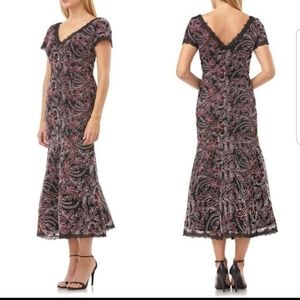 JS Collections Embroidered Mesh Dress SZ 2 or 12